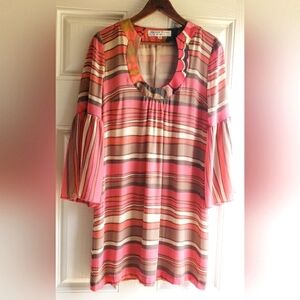 Trina Turk Silk Bonita 3/4 Bell Sleeve Midi Dress 4